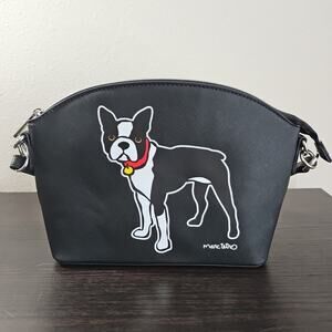 Marc Tetro French Bulldog Frenchie Crossbody Shoulder Bag Handbag Purse Black